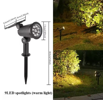 Lampy solarne LED reflektorowe do ogrodu – regulowane