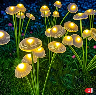 Lampy solarne LED grzyby do ogrodu – dekoracyjne