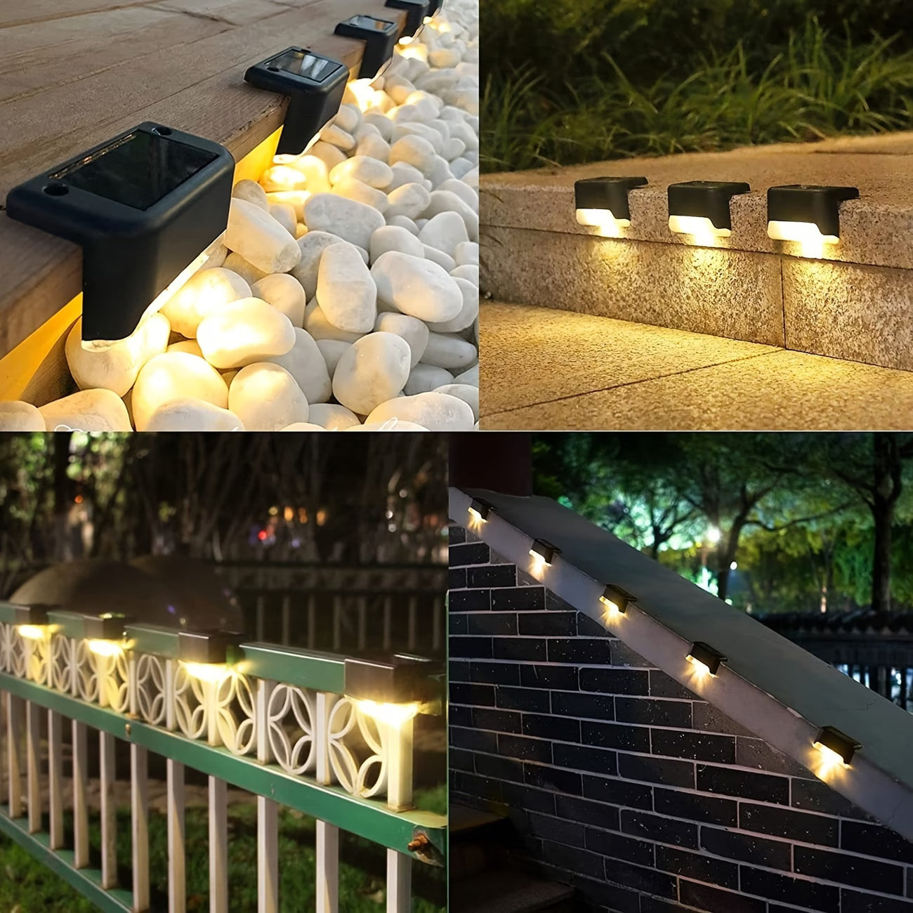 Lampy solarne LED na schody i ogrodzenie – zestaw wodoodporny