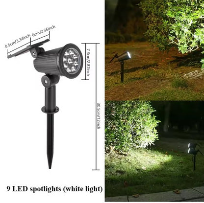 Lampy solarne LED reflektorowe do ogrodu – regulowane