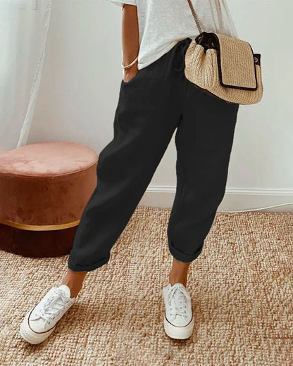 Przewiewne lniane spodnie | Casual i elegancja