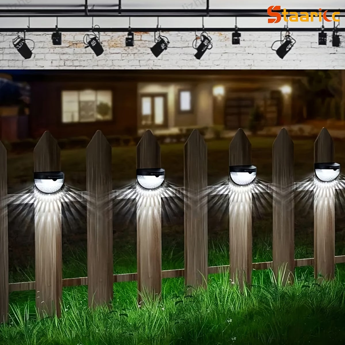 Lampy solarne ogrodowe LED na ogrodzenie – wodoodporne