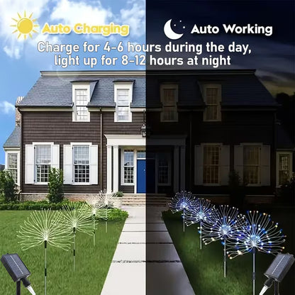 Lampy solarne LED fajerwerki 8 trybów – dekoracyjne do ogrodu