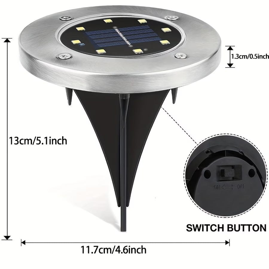 Lampy solarne gruntowe LED do ogrodu – wodoodporne IP65