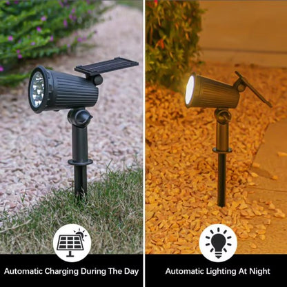 Lampy solarne LED reflektorowe do ogrodu – regulowane