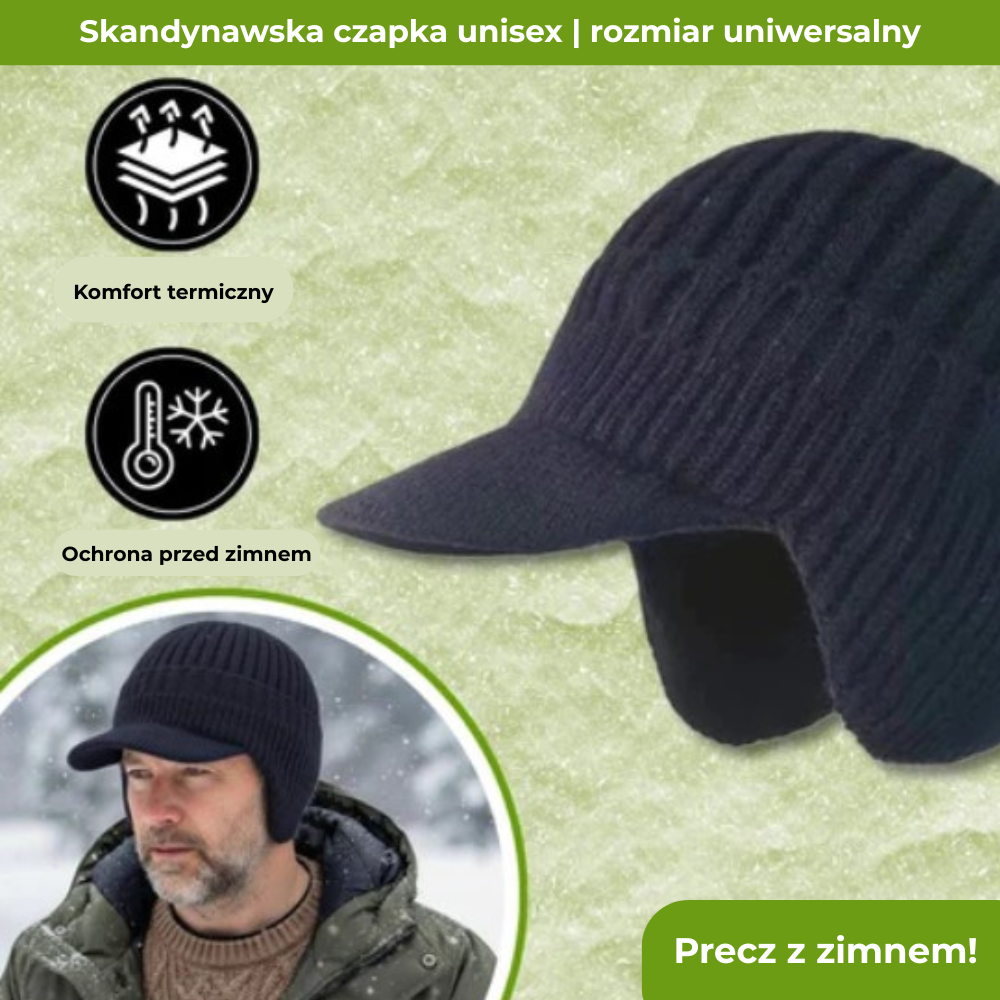 Fjordwarm™ – skandynawska czapka zimowa z ochroną uszu (unisex, jeden rozmiar pasuje na wszystkich)
