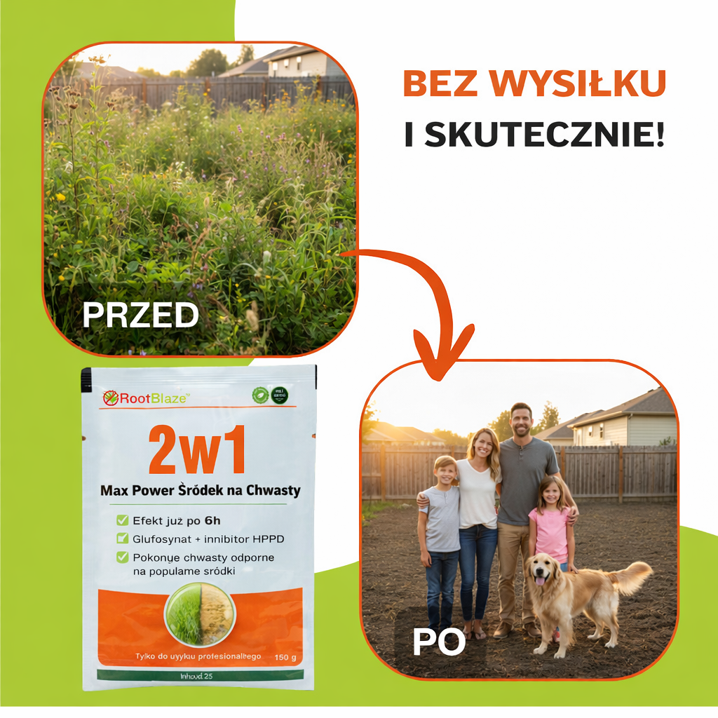 RootBlaze™ 2w1 Max Power – Skuteczny Pogromca Chwastów | Pierwsze efekty widoczne już po 6 godzinach!