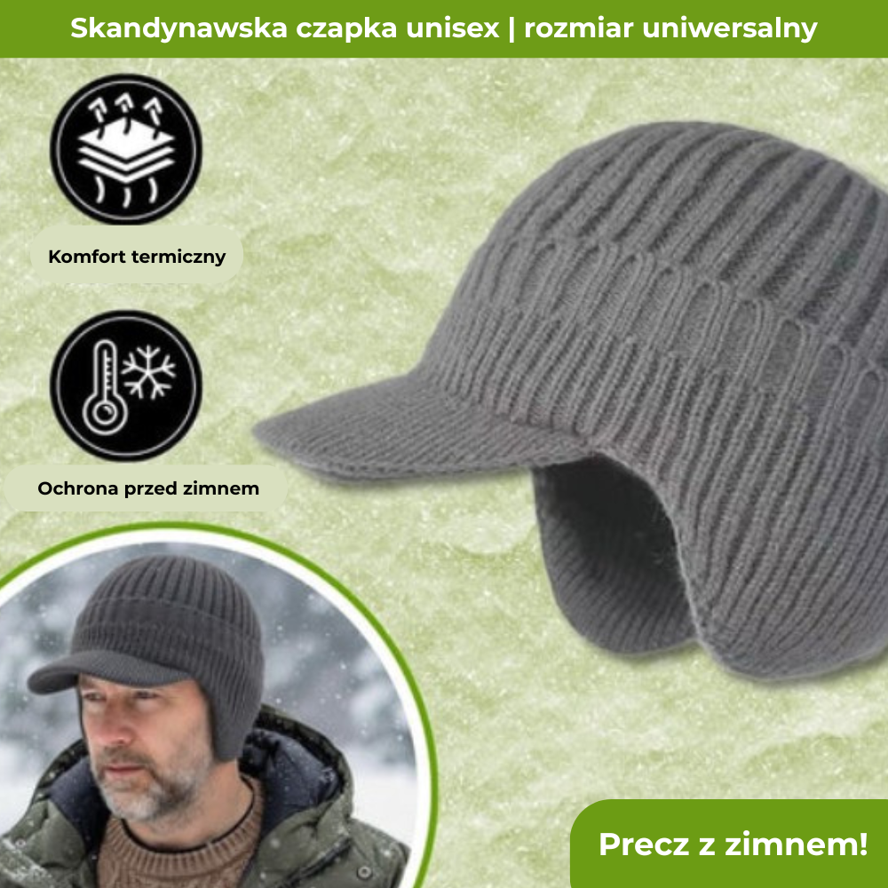 Fjordwarm™ – skandynawska czapka zimowa z ochroną uszu (unisex, jeden rozmiar pasuje na wszystkich)